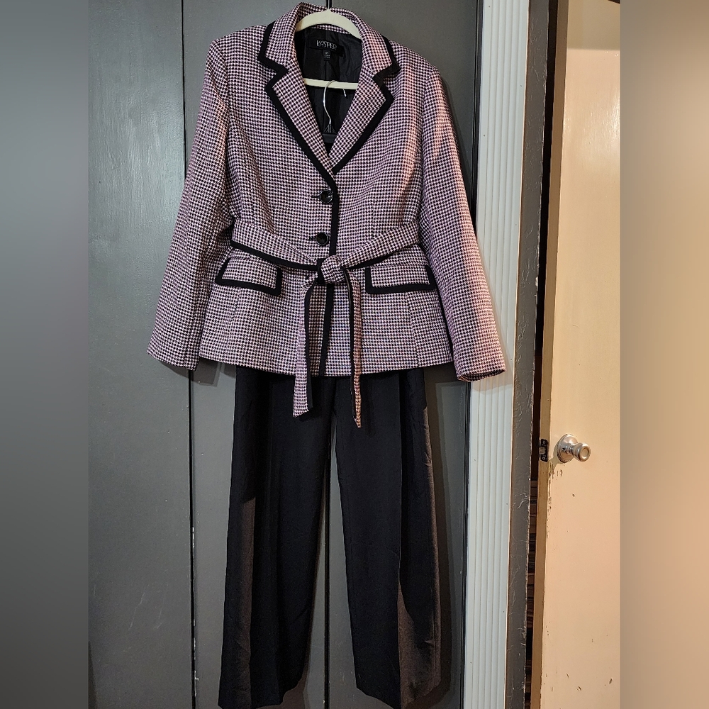 Stylish Black, White, and Pink Women's Suit